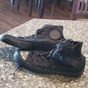 Men's  converse high top chucks all blacked out